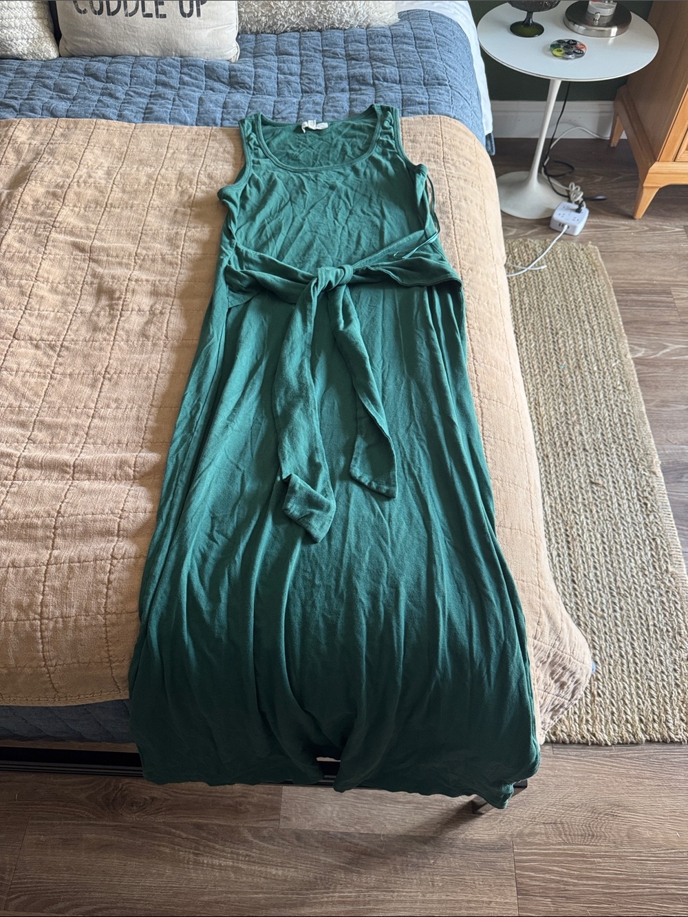 l*space Sleeveless Tie-Waist Maxi Dress in Teal Green